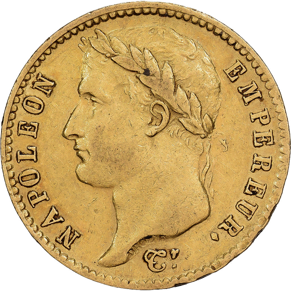 France, 20 Francs, Napoléon I, 1808, Paris, Gold, AU(50-53), KM:687.1