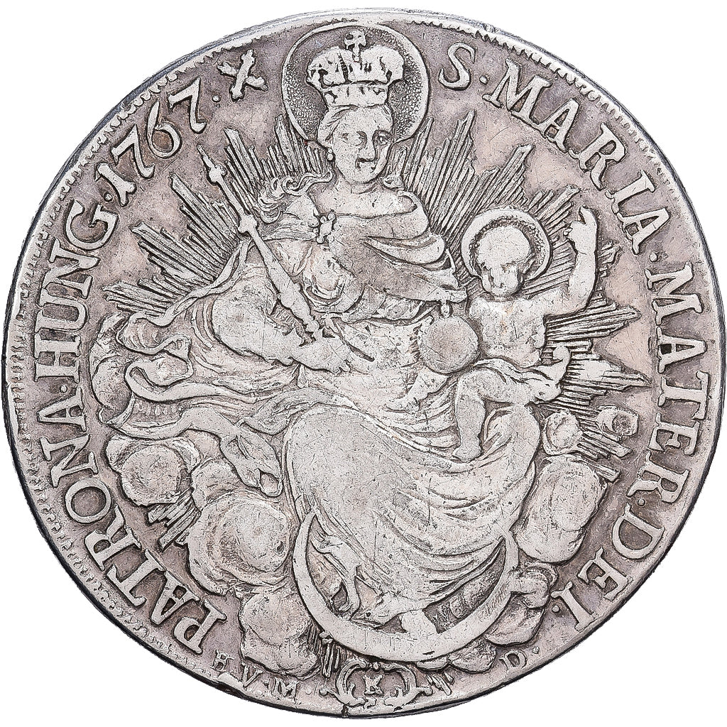 Hungria, Maria Theresia, Thaler, 1767, Kremnitz, Prata, VF(30-35), KM:386.1
