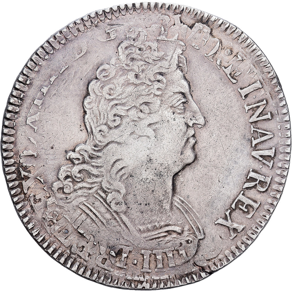 France, Louis XIV, Ecu aux 8 L, Argent, TTB, Gadoury:224, KM:360.1