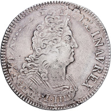 France, Louis XIV, Ecu aux 8 L, Argent, TTB, Gadoury:224, KM:360.1