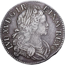 França, Louis XV, Écu de France-Navarre, 1718, Perpignan, Prata, EF(40-45)