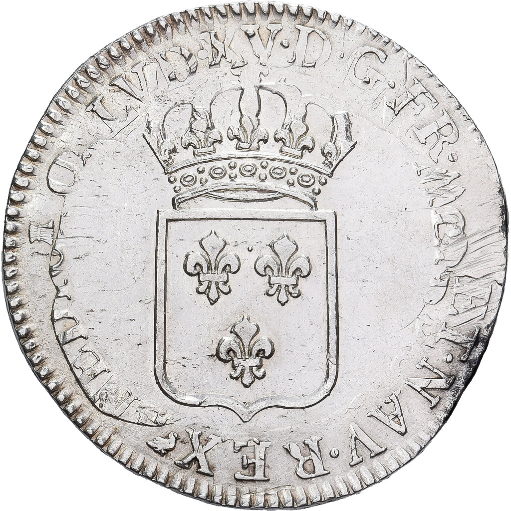 France, Louis XV, Écu de France, 1721, Nantes, Silver, EF(40-45), Gadoury:319
