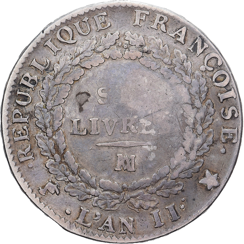Frankreich, 6 Livres, 1793 / AN II, Marseille, Silber, S, Gadoury:58, KM:625.3