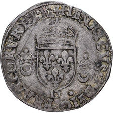 Francia, Douzain aux croissants, 1550, Lyon, Vellón, MBC, Gadoury:357