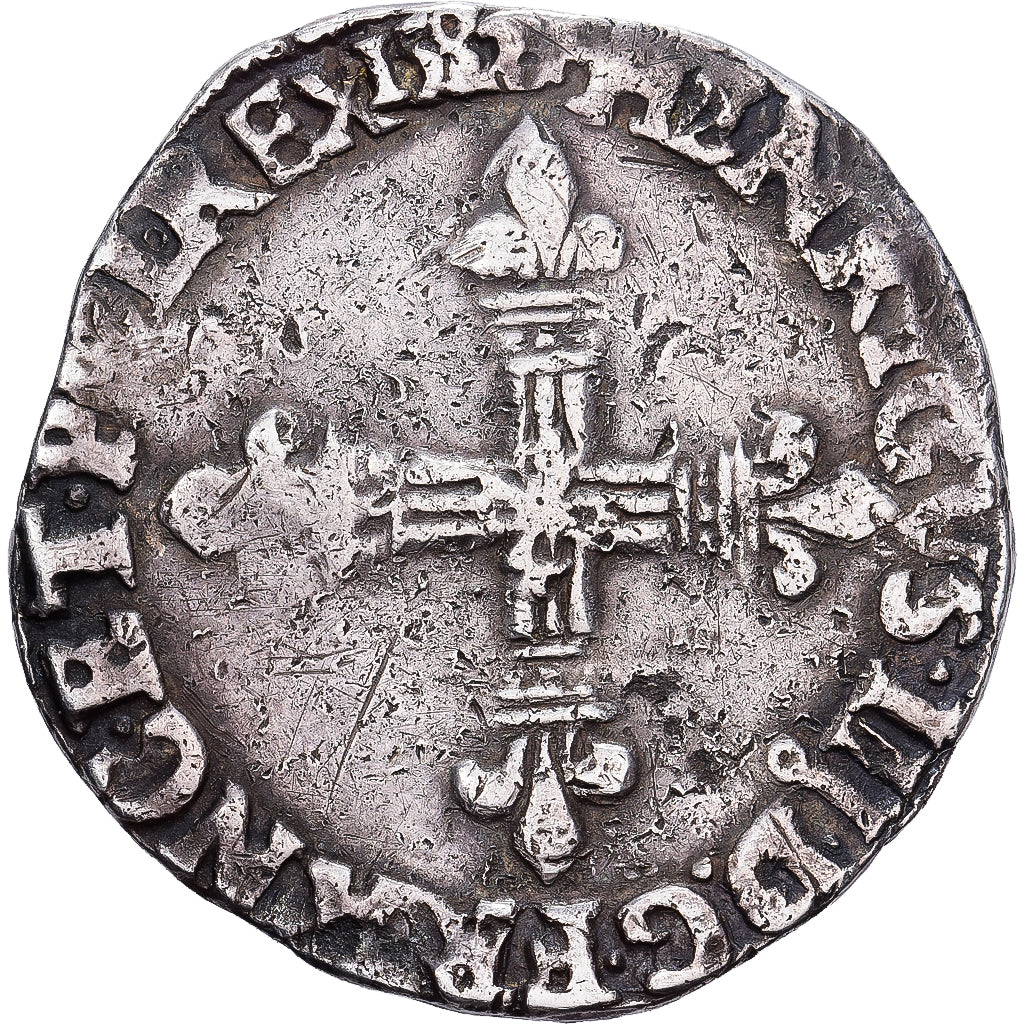 Francia, Quart Ecu, 1585, Rennes, Argento, MB+, Gadoury:494