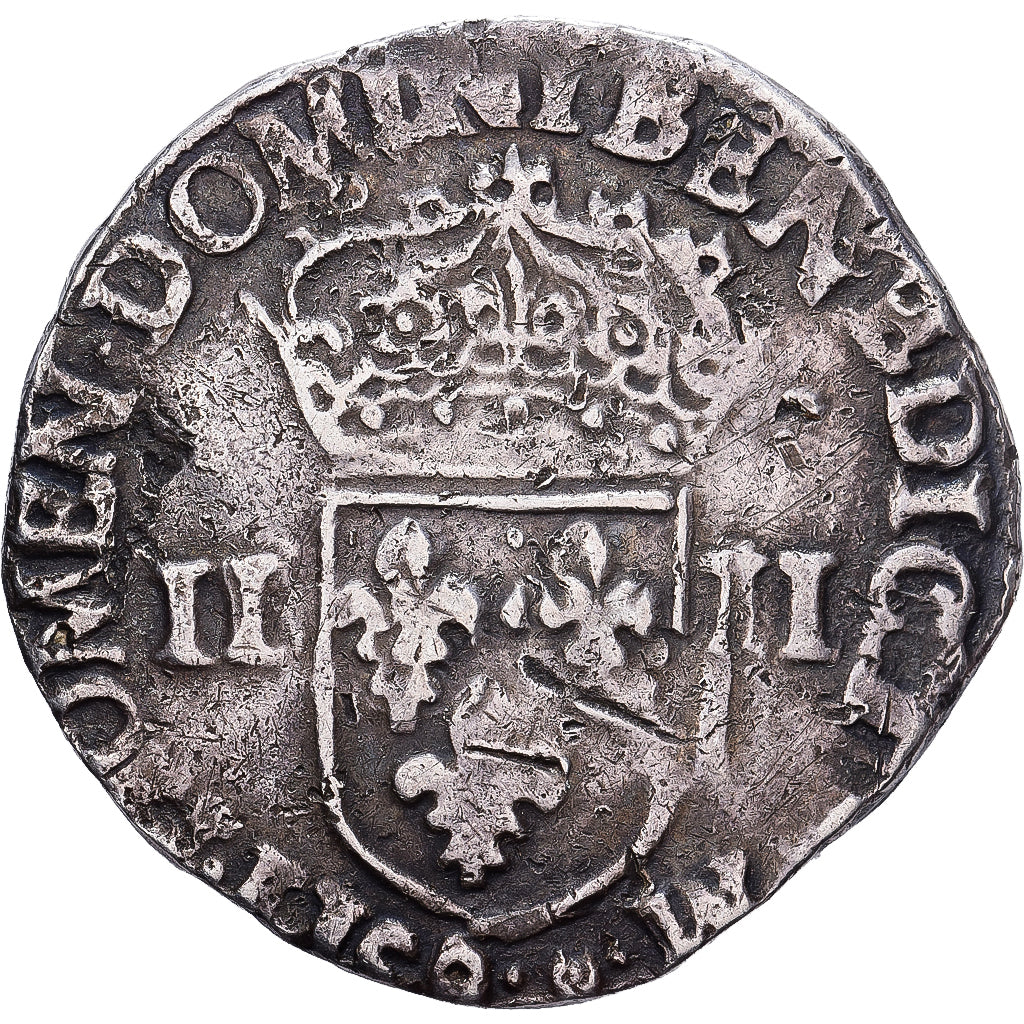 Francia, Quart Ecu, 1585, Rennes, Argento, MB+, Gadoury:494
