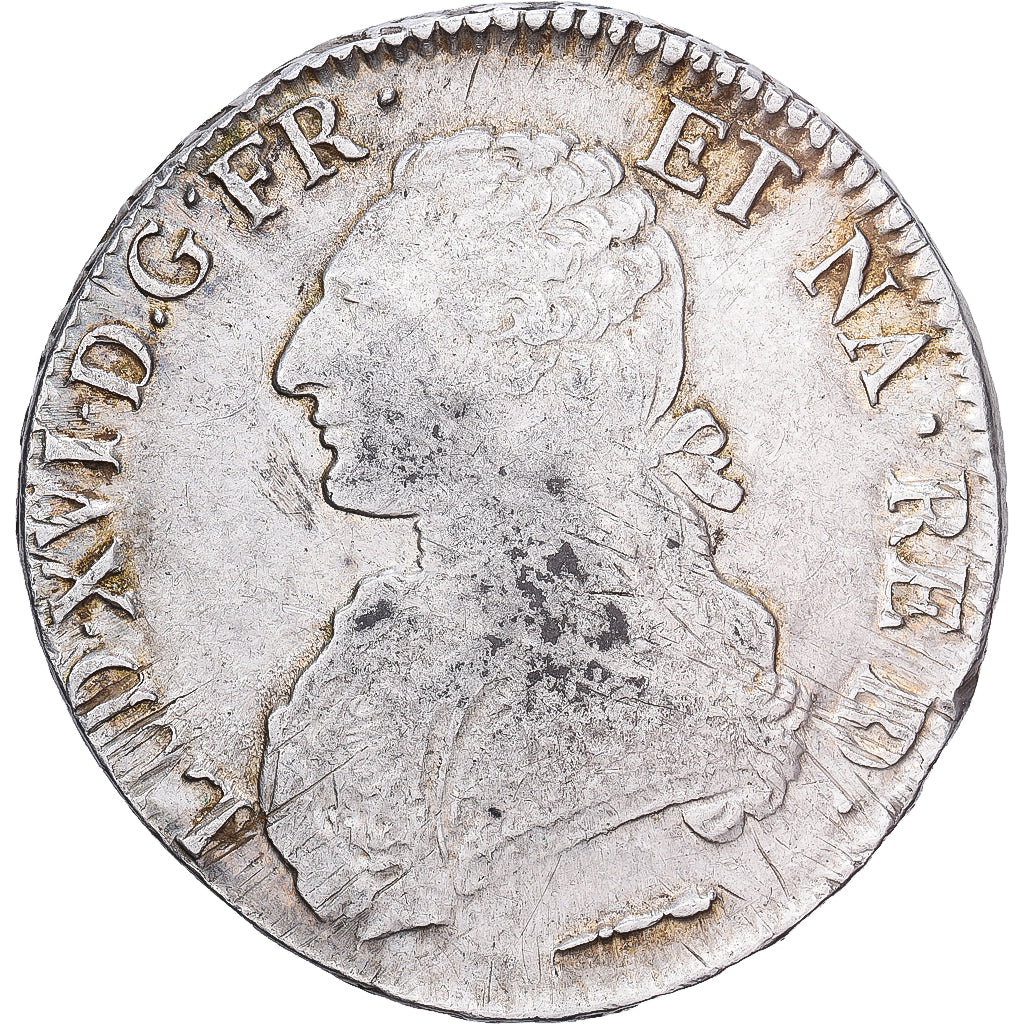 França, Louis XVI, Écu de Béarn aux branches d'olivier, 1785, Pau, Prata