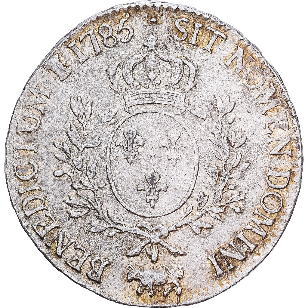França, Louis XVI, Écu de Béarn aux branches d'olivier, 1785, Pau, Prata