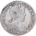 France, Louis XIV, 1/2 Écu à la mèche longue, 1651, Rouen, Silver, VF(30-35)