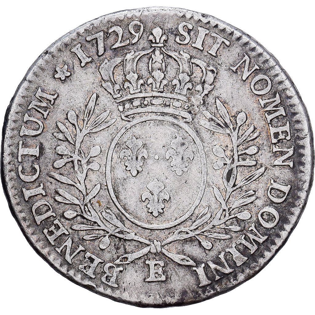 France, Louis XV, 1/2 Ecu aux branches d'olivier, 1729, Tours, Silver