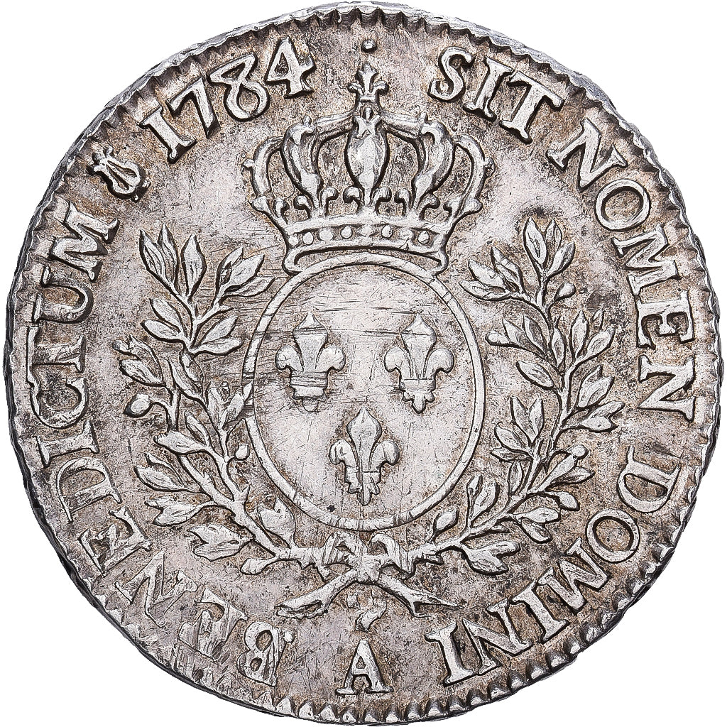 França, Louis XVI, 1/2 Ecu, 1784, Paris, Prata, AU(50-53), Gadoury:355