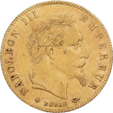França, Napoleon III, 5 Francs, Napoléon III, 1865, Strasbourg, Dourado