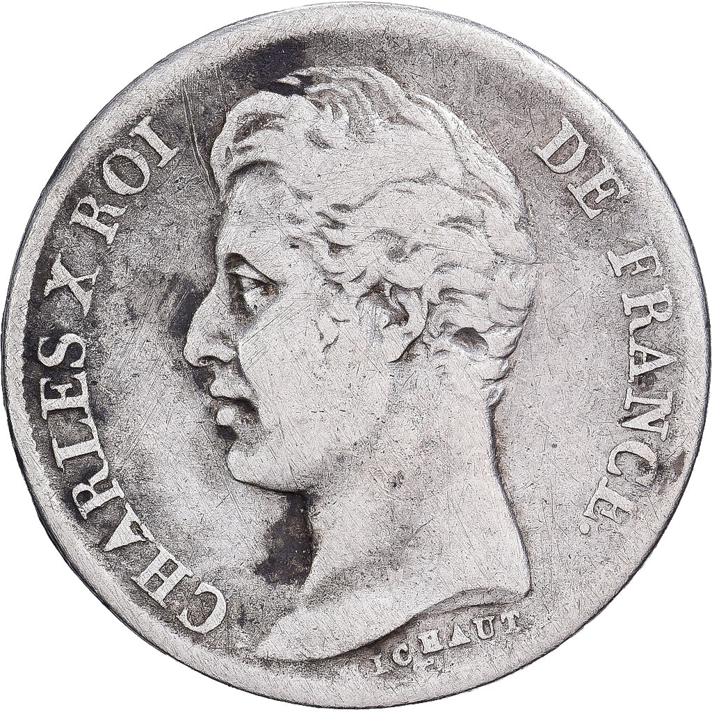 Frankrijk, Franc, Charles X, 1827, Rouen, Zilver, FR, KM:724.2