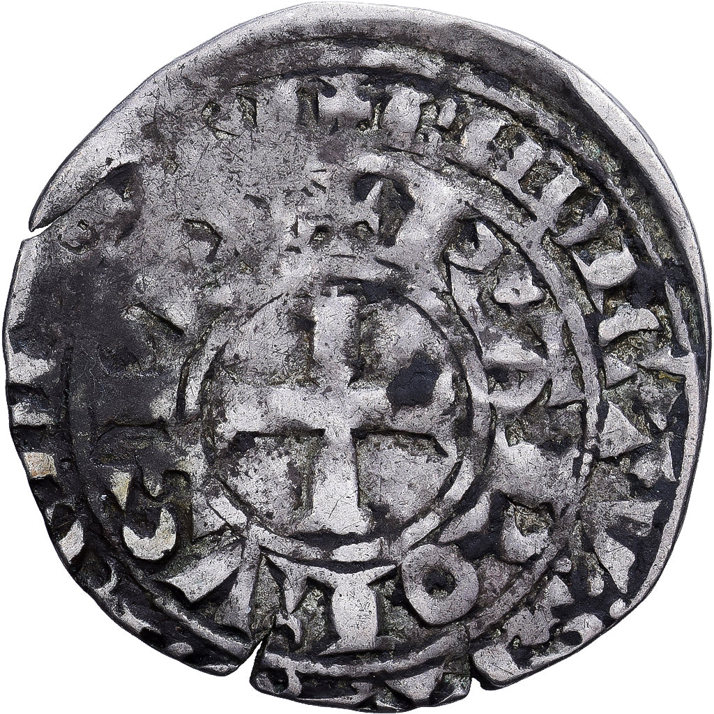 Francia, Charles IV, Maille Blanche, 1326, Biglione, MB+, Duplessy:243D