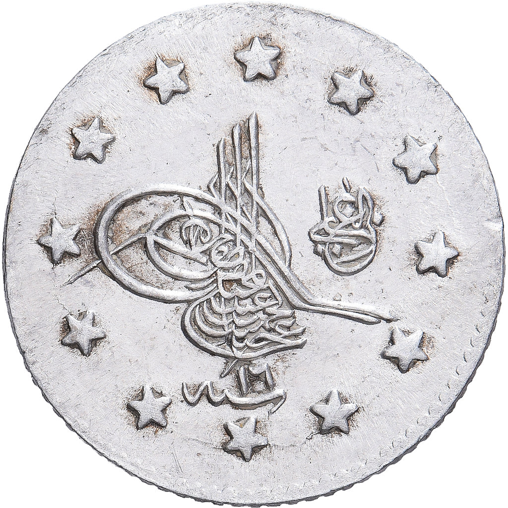 Türkei, Abdul Hamid II, Kurus, 1884, Istanbul, Silber, VZ