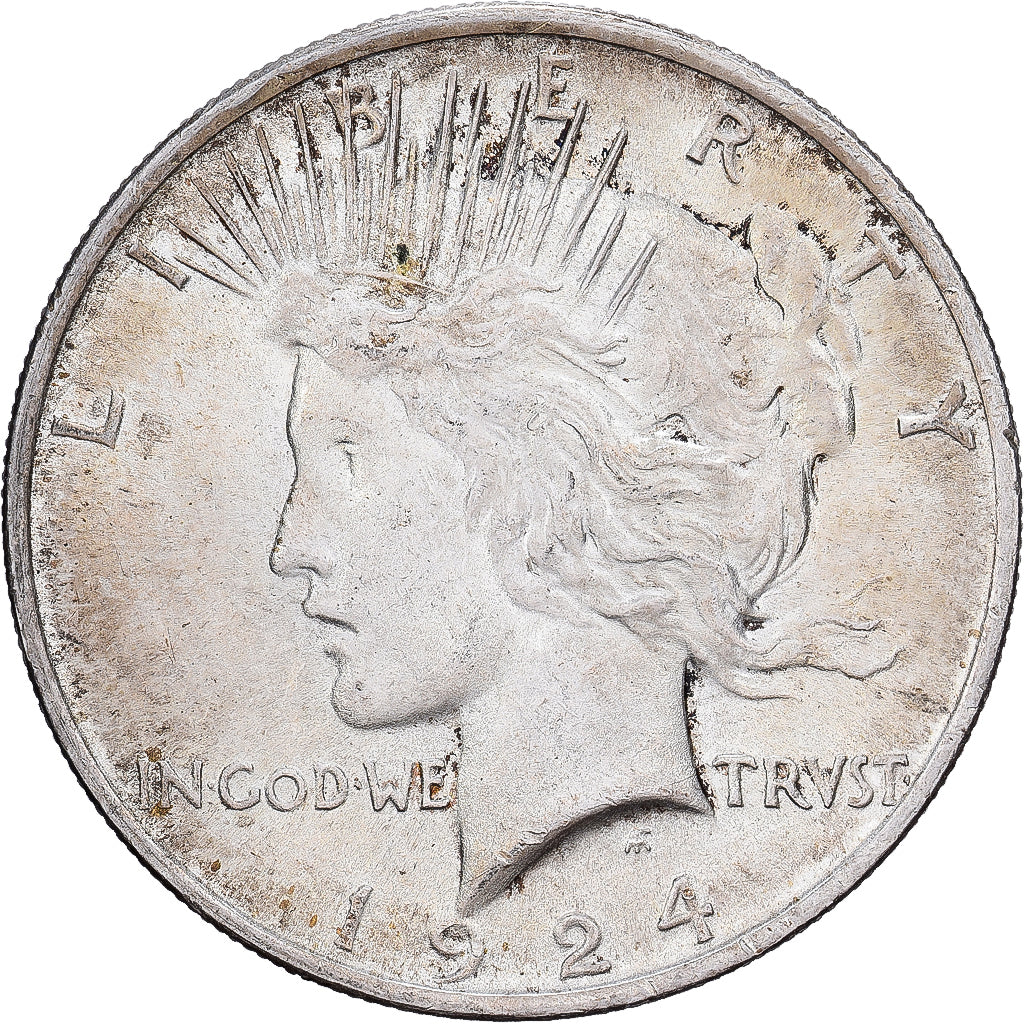 United States, Dollar, Peace Dollar, 1924, Philadelphia, Silver, AU(50-53)