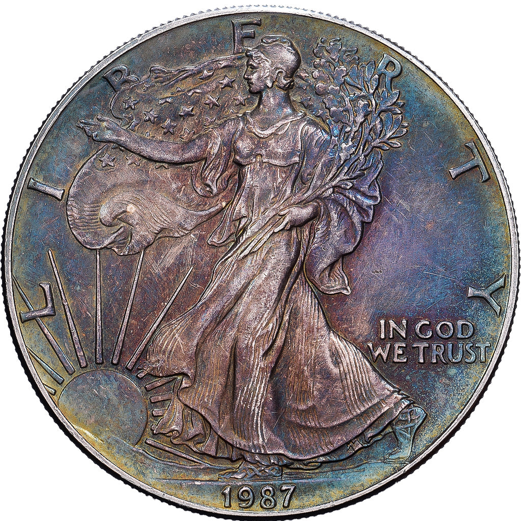 États-Unis, Dollar, 1987, Philadelphie, Argent, SUP+, KM:273
