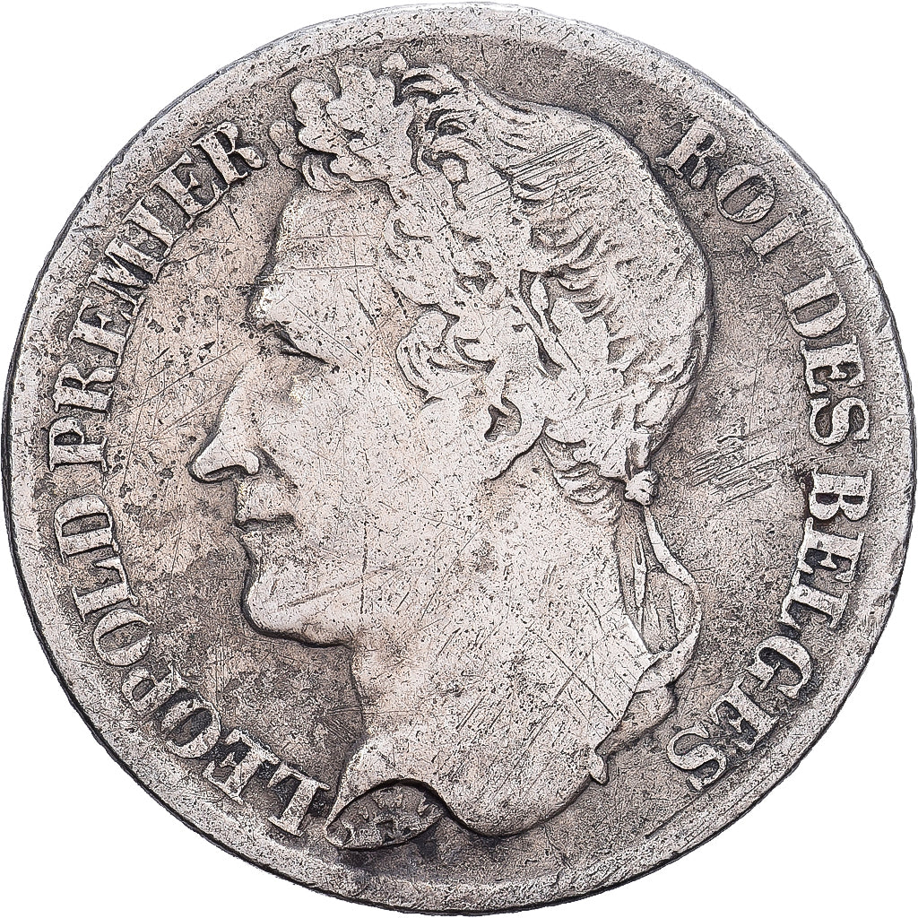 Bélgica, Leopold I, Franc, 1833, Brussels, Prata, VF(20-25), KM:7.1