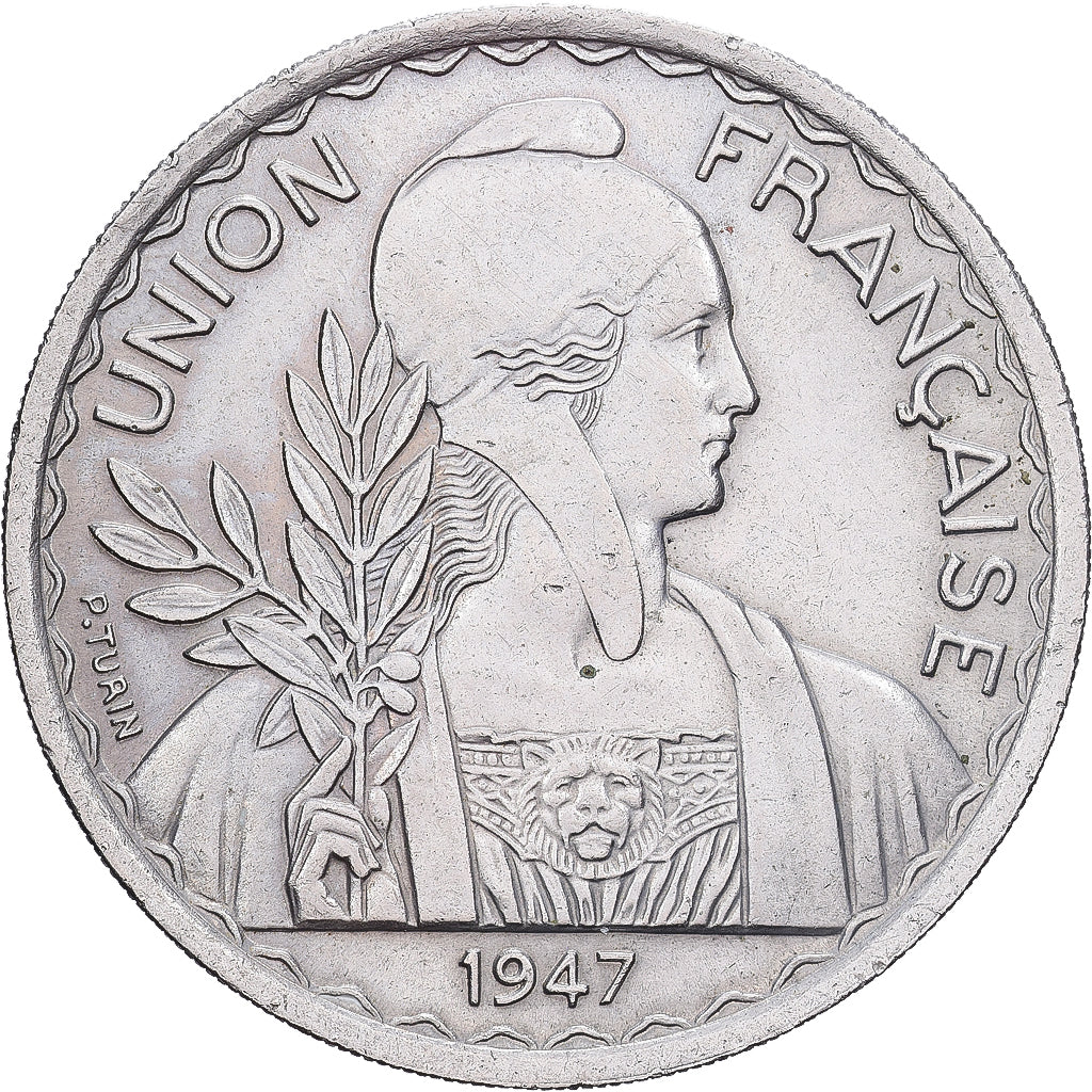 Francuskie Indochiny, Piastre, 1947, Paris, Miedź-Nikiel, EF(40-45), KM:32.2