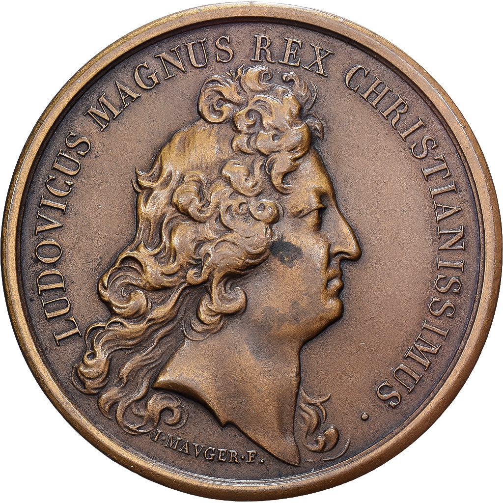 França, medalha, Louis XIV, Bataille de Cassel, 1677, Bronze, MS(60-62)