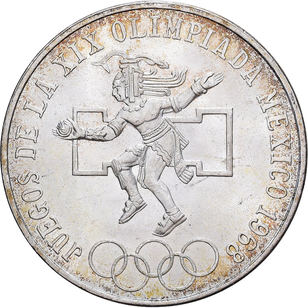 México, 25 Pesos, 1968, Mexico City, Prata, AU(55-58), KM:479.2