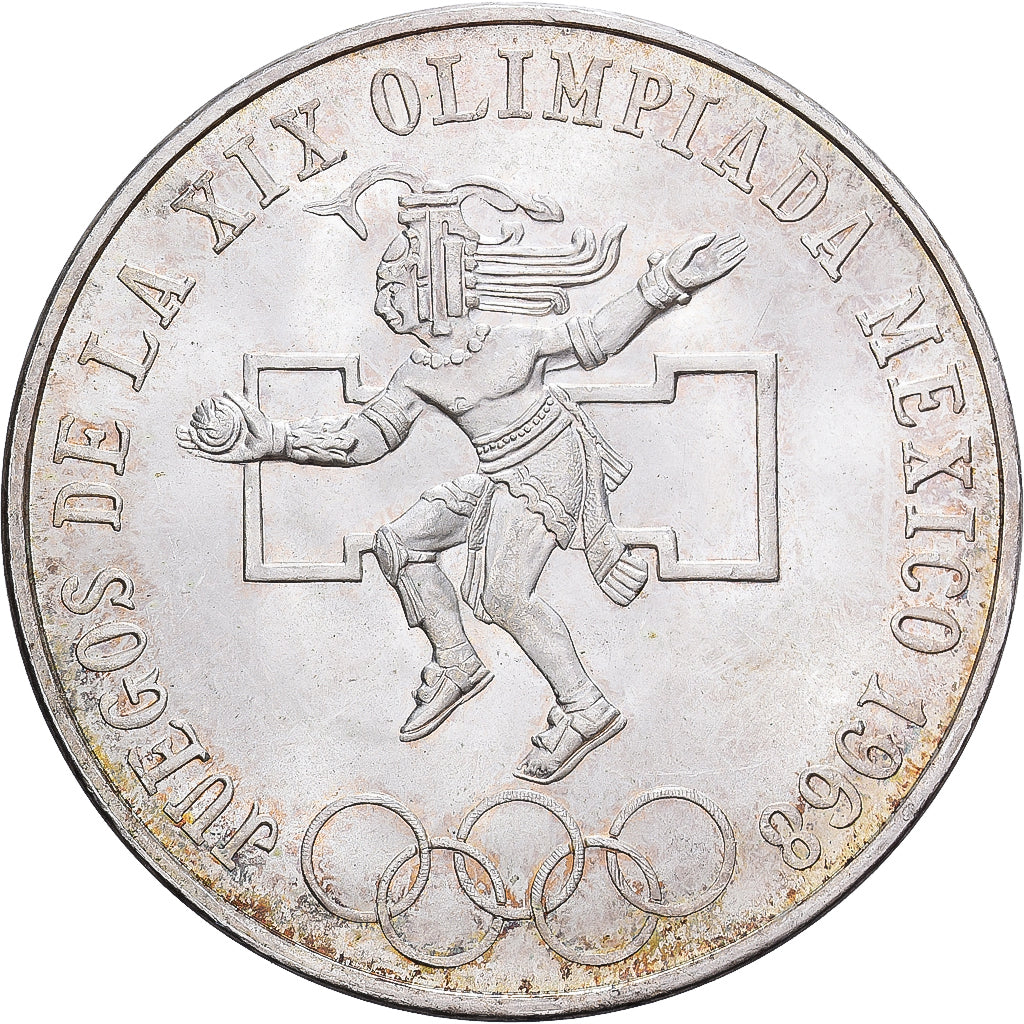 México, 25 Pesos, 1968, Mexico City, Prata, AU(55-58), KM:479.2