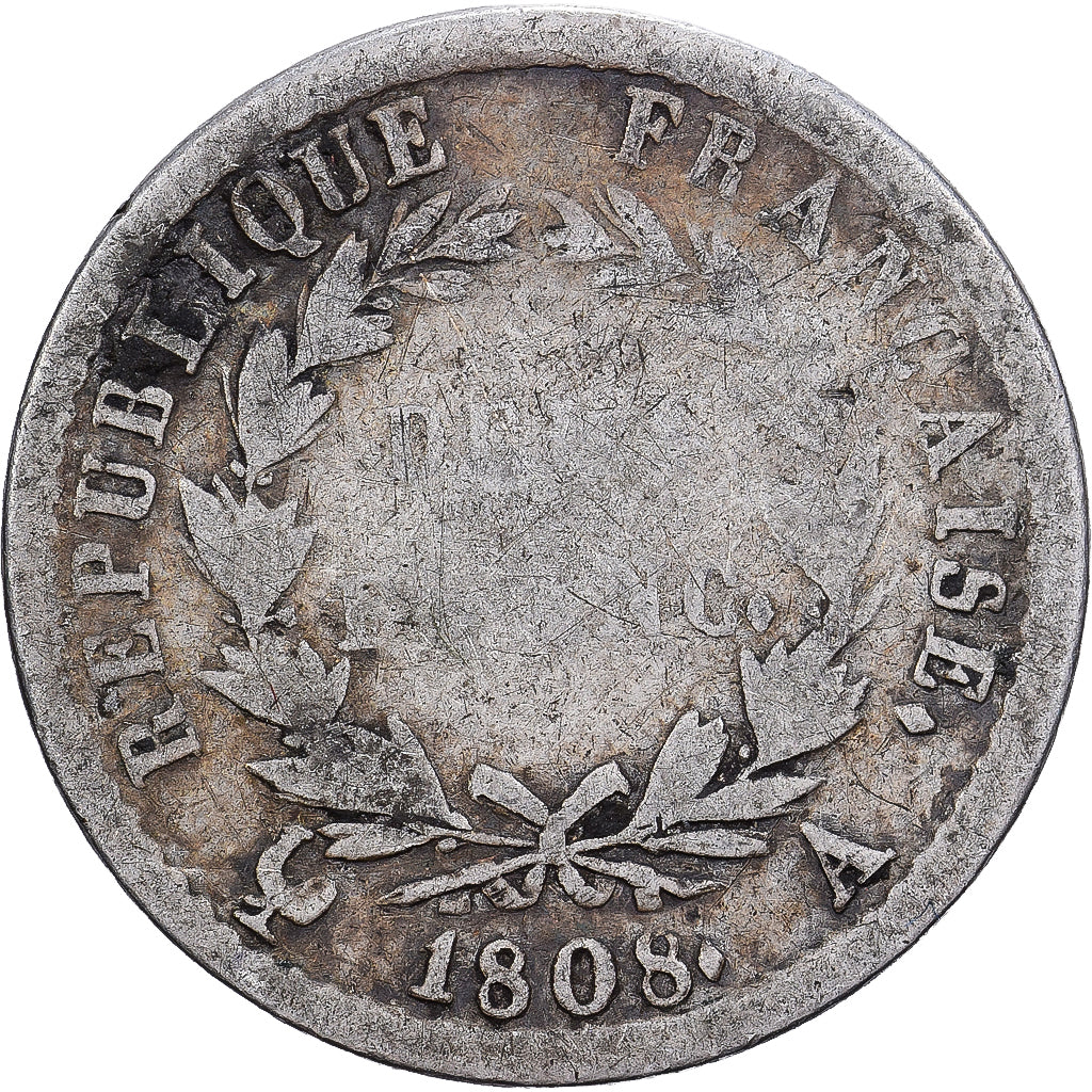 Frankreich, 1/2 Franc, Napoléon I, 1808, Paris, Silber, S, KM:680.1