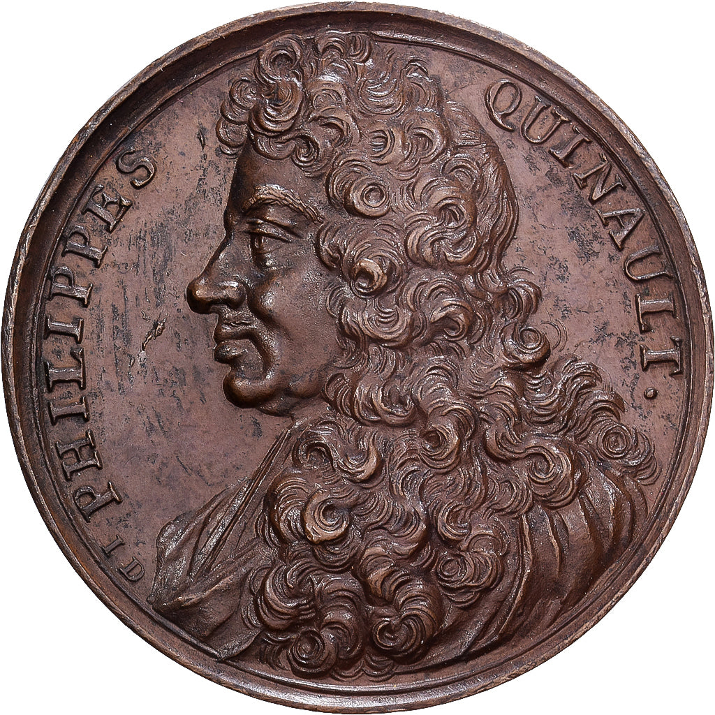 França, medalha, Philippe Quinault, 1688, Bronze, Dassier, AU(55-58)