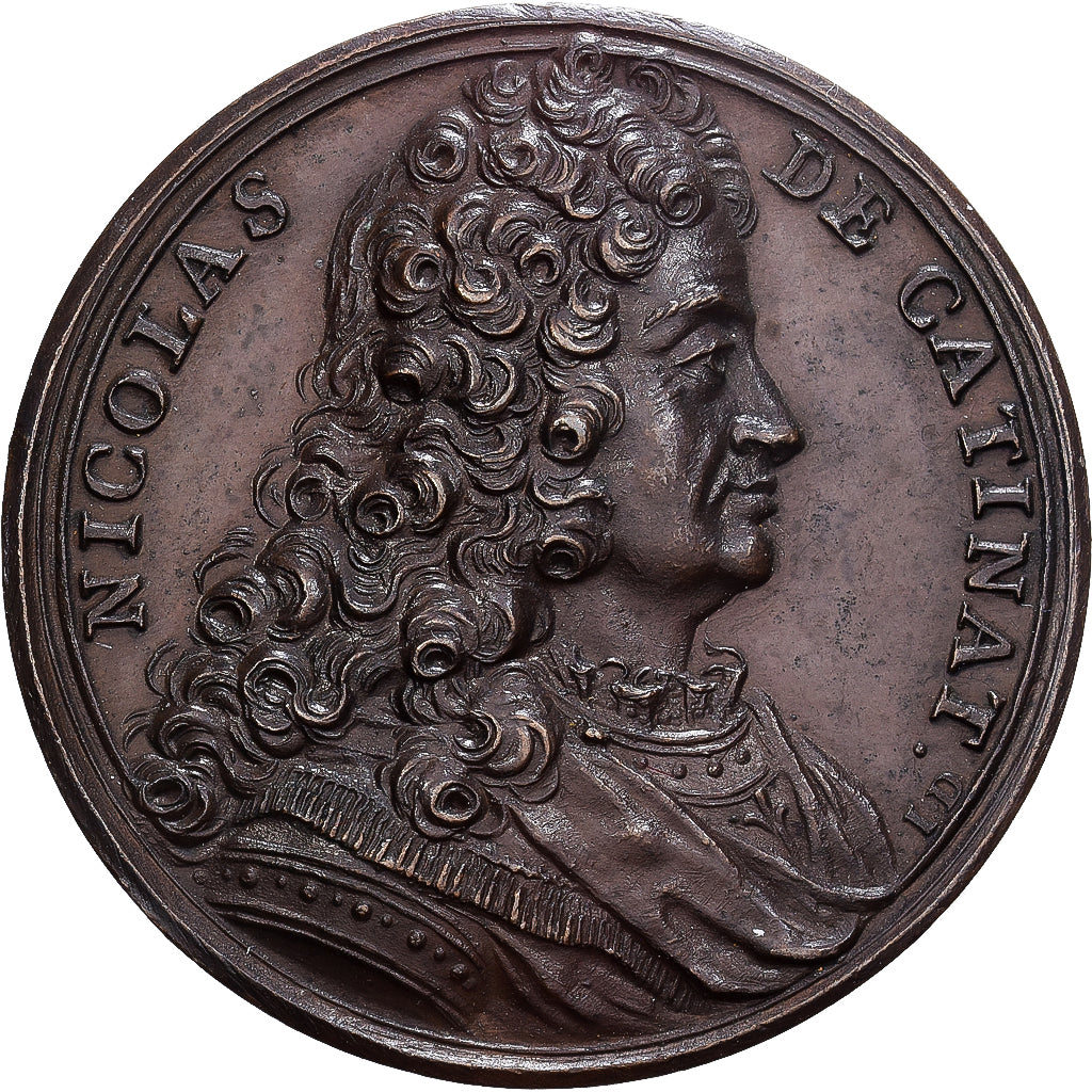 Francja, medal, NICOLAS DE CATINAT, 1712, Brązowy, Dassier, MS(60-62)