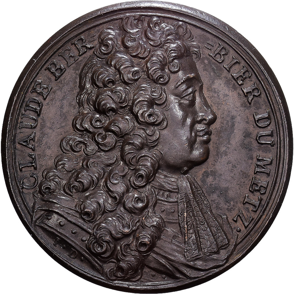 França, medalha, CLAUDE BERBIER DU METZ, 1690, Bronze, Dassier, MS(60-62)