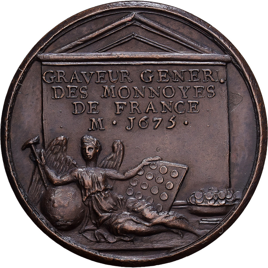 Francia, medaglia, JEAN VARIN, 1675, Bronzo, Dassier, SPL, Feuardent:5696