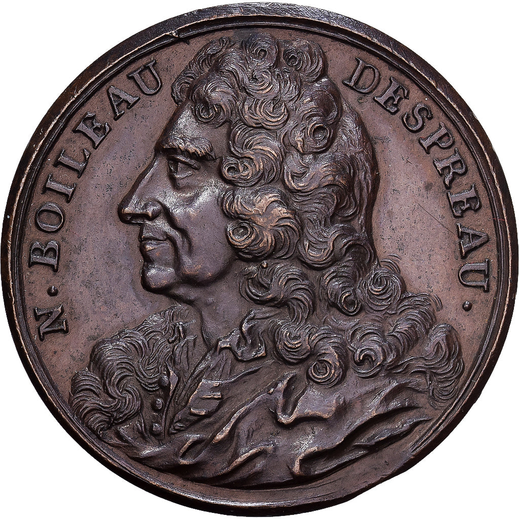Francia, medaglia, NICOLAS BOILEAU DIT DESPREAUX, 1711, Bronzo, Dassier, SPL