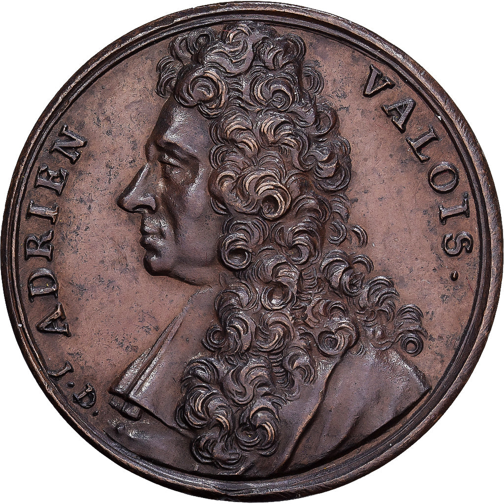 Francia, medaglia, ADRIEN VALOIS, 1676, Bronzo, Dassier, SPL, Feuardent:5697