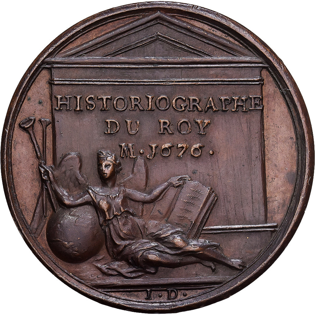 Francia, medaglia, ADRIEN VALOIS, 1676, Bronzo, Dassier, SPL, Feuardent:5697
