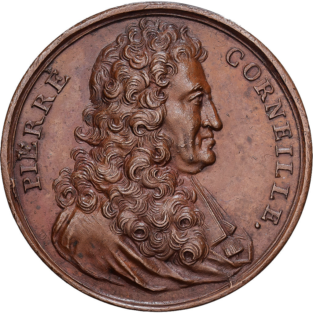Francia, medaglia, Pierre Corneille, 1684, Bronzo, Dassier, SPL, Feuardent:6442