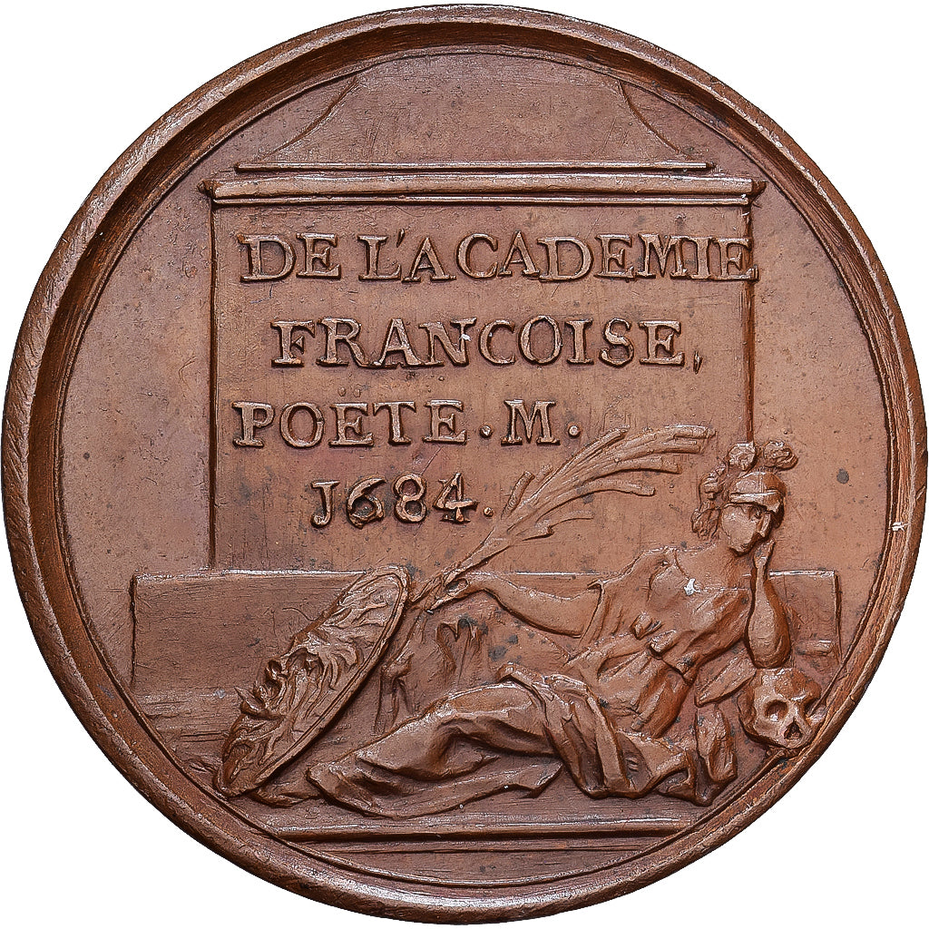 Francia, medaglia, Pierre Corneille, 1684, Bronzo, Dassier, SPL, Feuardent:6442