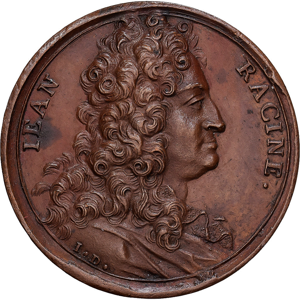 Francia, medaglia, Jean Racine, 1699, Bronzo, Dassier, SPL, Feuardent:5727