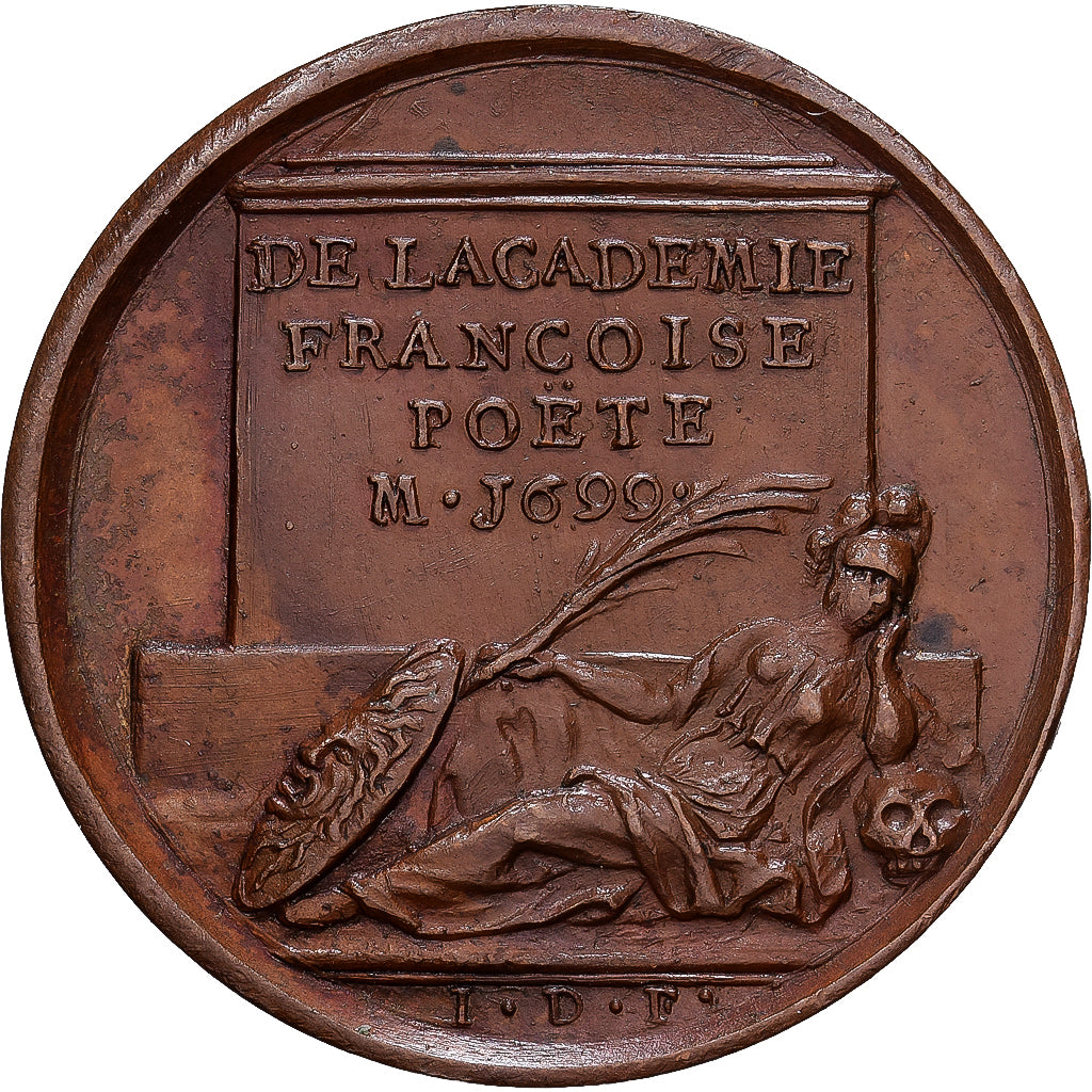 Francia, medaglia, Jean Racine, 1699, Bronzo, Dassier, SPL, Feuardent:5727