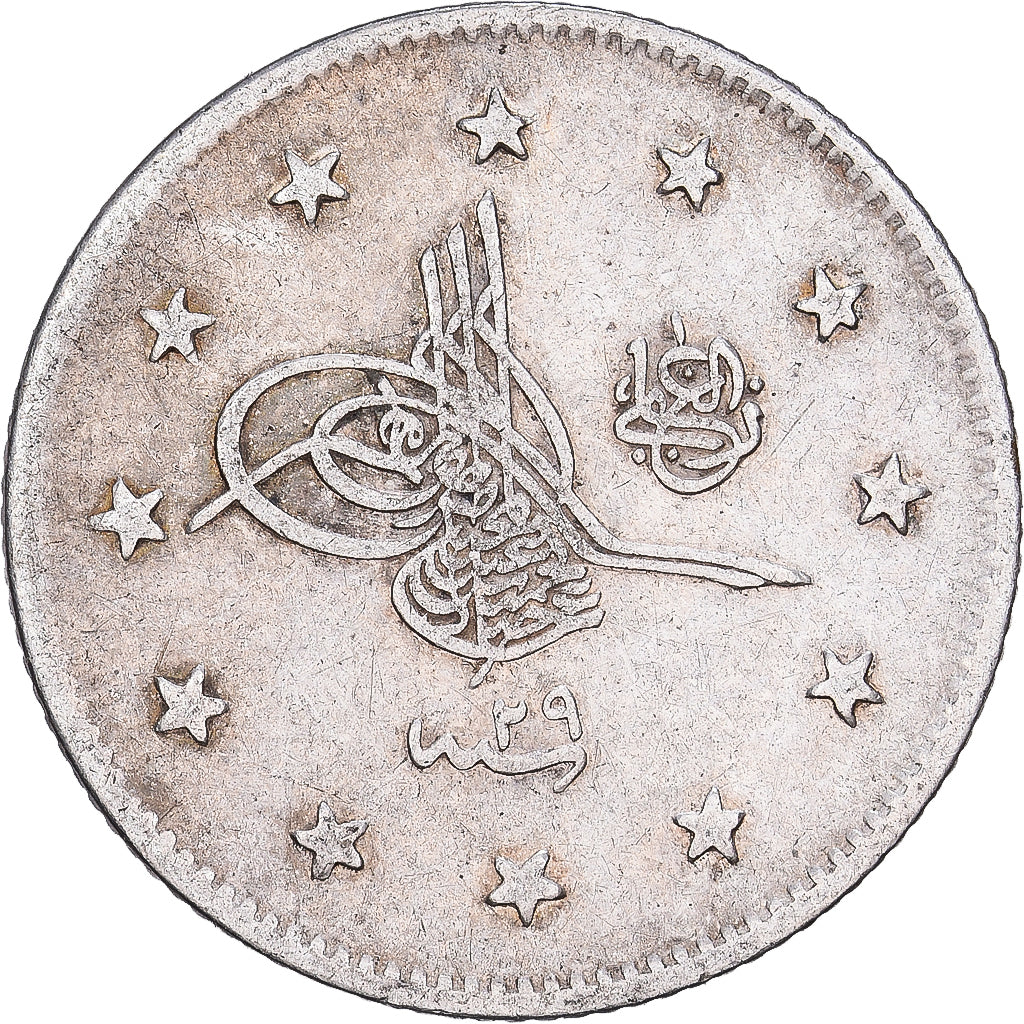 Turquie, Abdul Hamid II, 2 Kurush, 1903 (AH 1293/29), Qustantiniyah, Argent