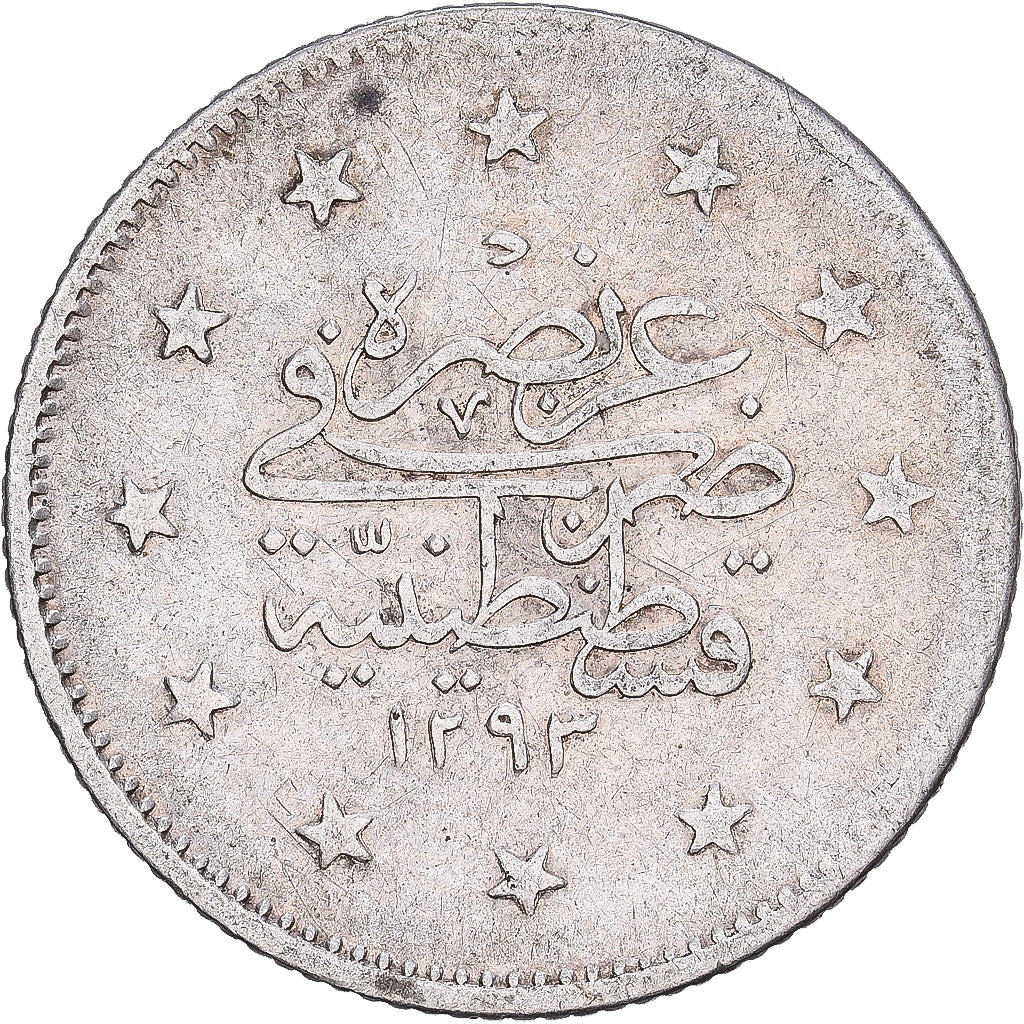 Turquie, Abdul Hamid II, 2 Kurush, 1903 (AH 1293/29), Qustantiniyah, Argent