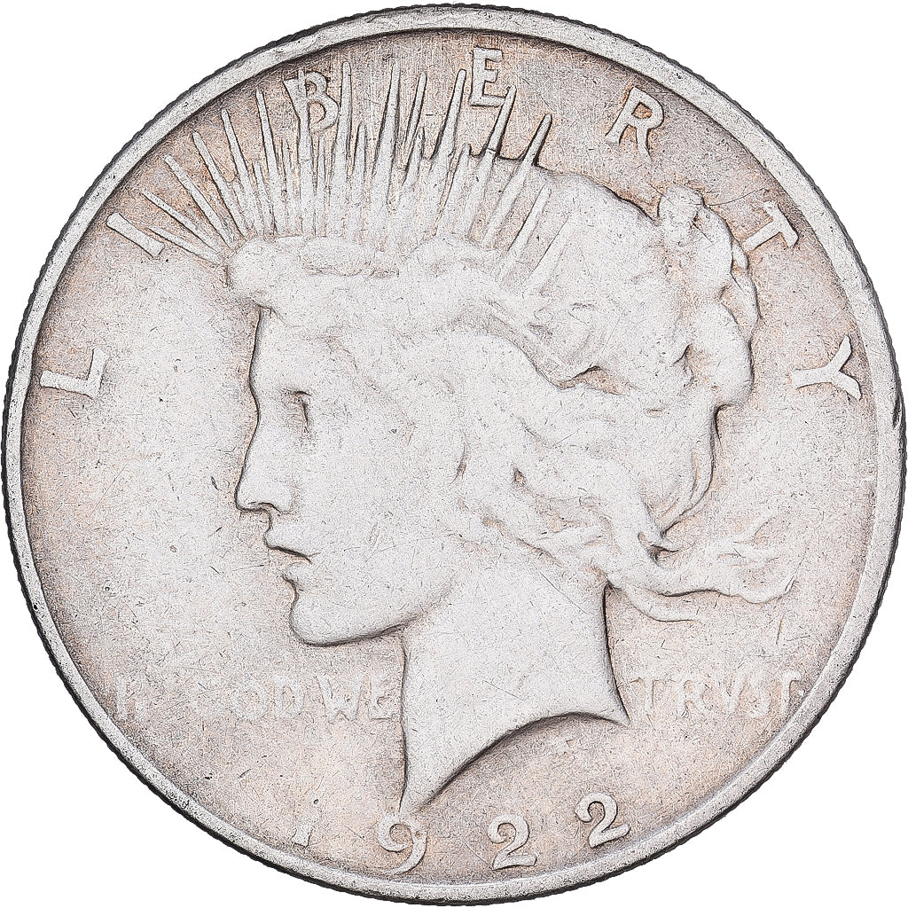 Estados Unidos, Dollar, Peace Dollar, 1922, Philadelphia, Plata, BC+, KM:150