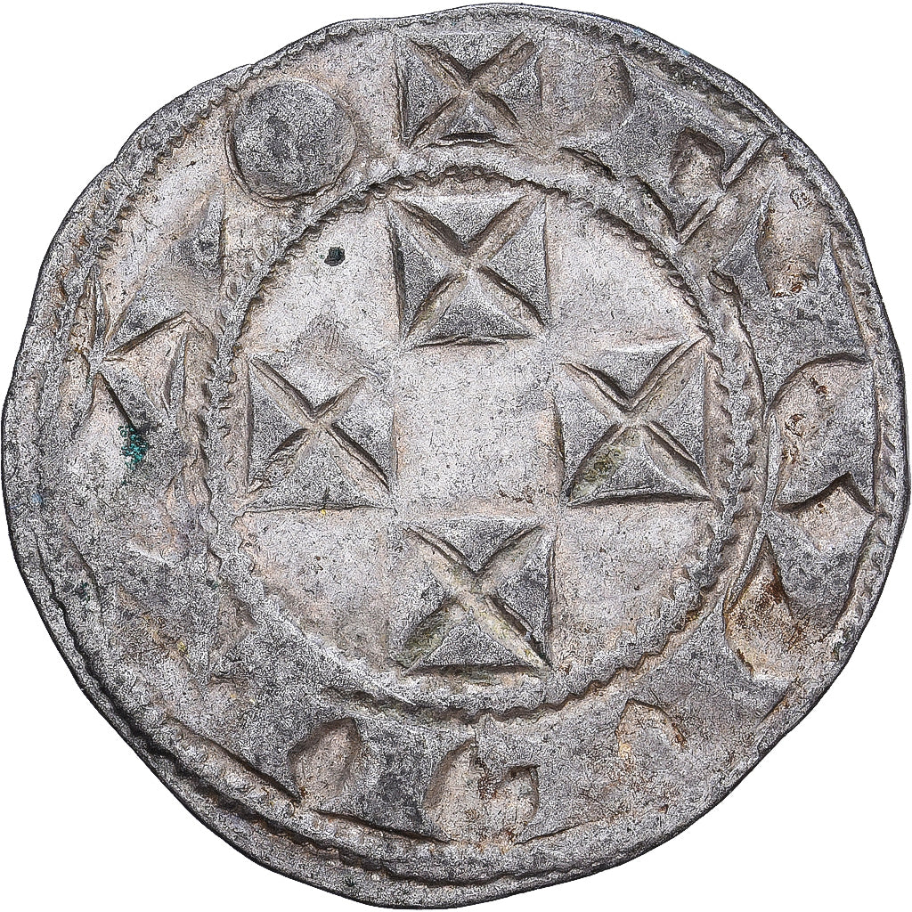 Duchy of Aquitaine, Guillaume X, Denarius, Bordeaux, Biglione, BB, Boudeau:464