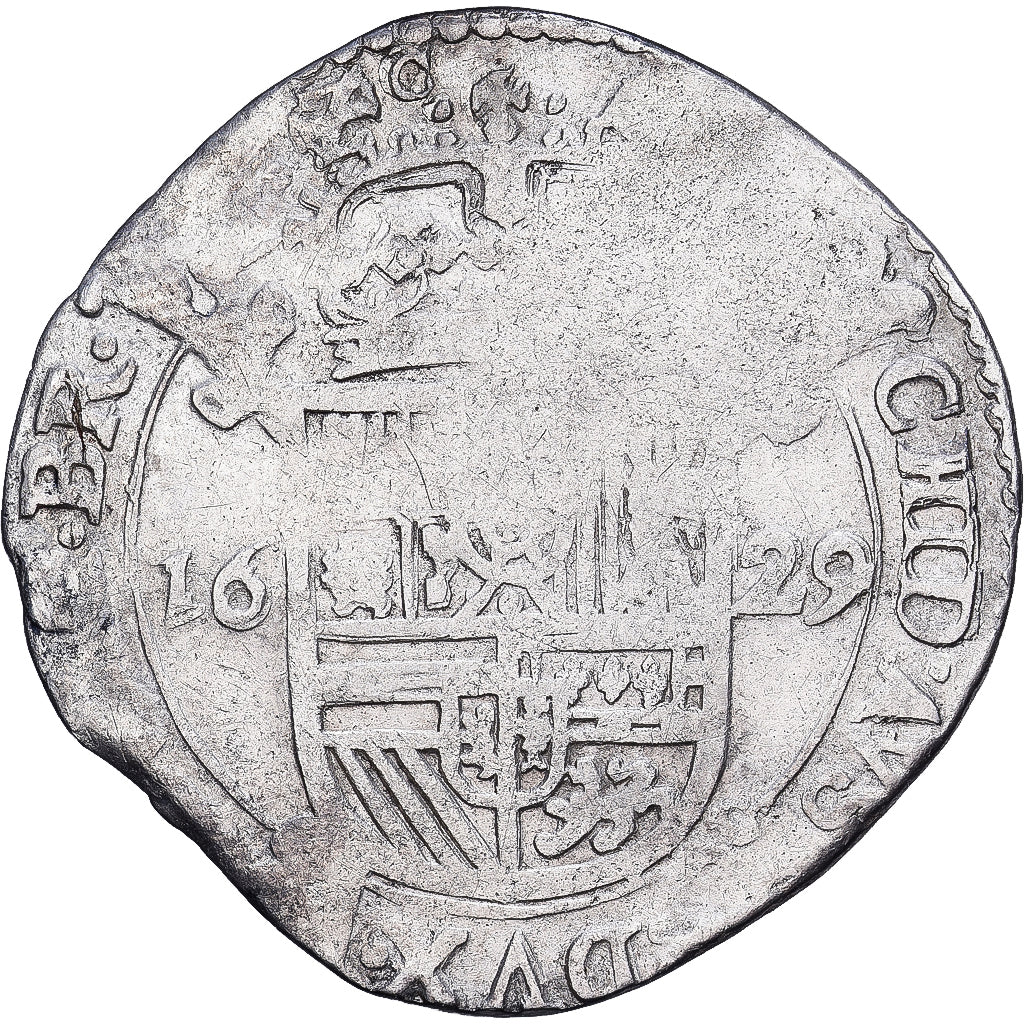 Spanish Netherlands, Escalin, 1629, Brussels, Silver, VF(20-25)