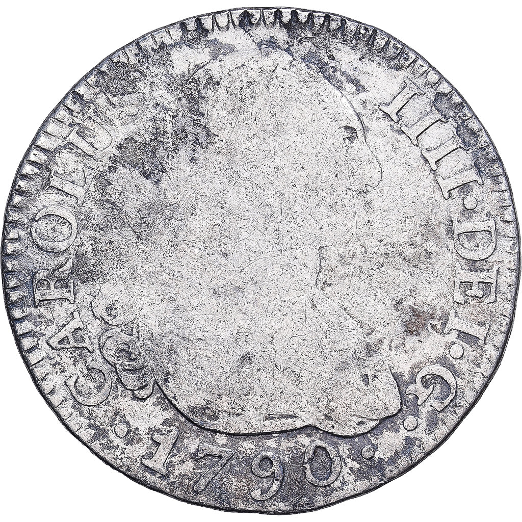 Spagna, Charles IV, 2 Reales, 1790, Madrid, Argento, MB, KM:430.1