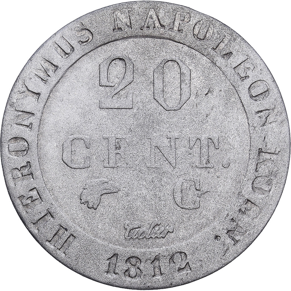Kingdom of Westphalia, Jerome, 20 Centimes, 1812, Kassel, Biglione, BB, KM:97