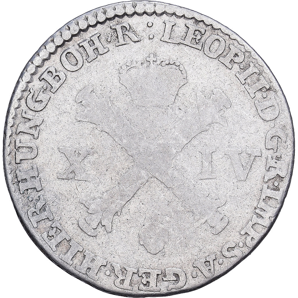Spanische Niederlande, Leopold II, 14 Liards, 14 Oorden, 1791, Brussels, Billon