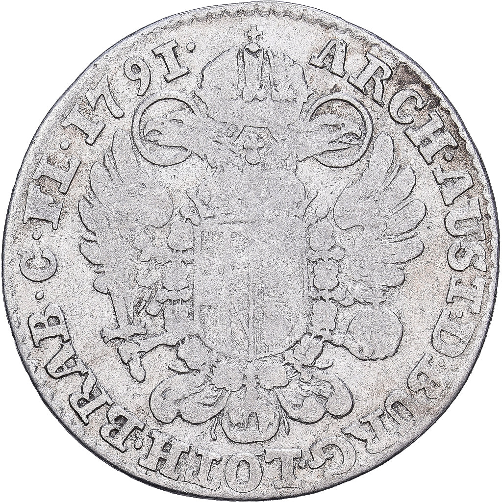 Spanische Niederlande, Leopold II, 14 Liards, 14 Oorden, 1791, Brussels, Billon