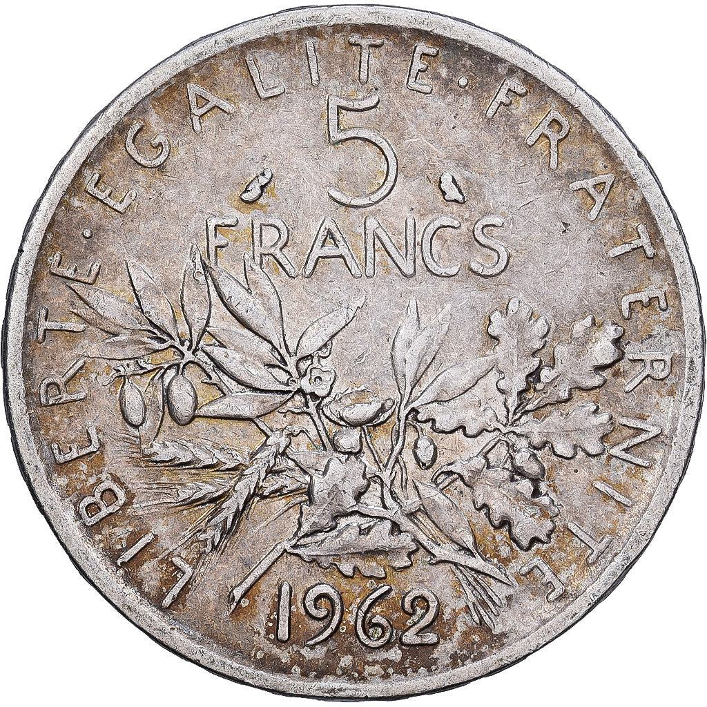 France, 5 Francs, Semeuse, 1962, Paris, Silver, AU(55-58), KM:926