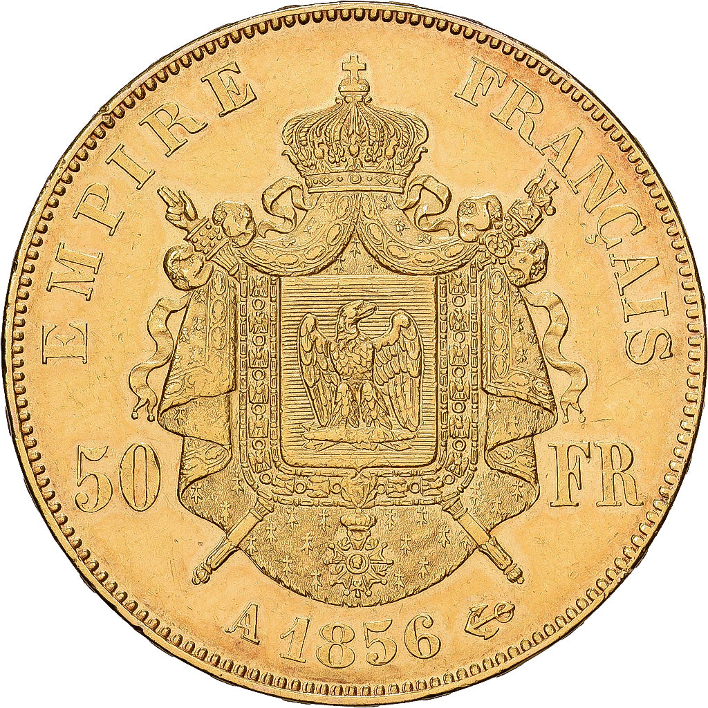 Frankrijk, Napoleon III, 50 Francs, Napoléon III, 1856, Paris, Goud, ZF+