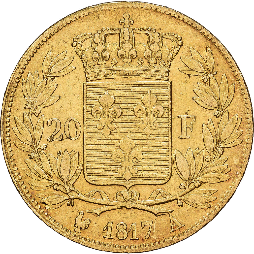 France, Louis XVIII, 20 Francs, Louis XVIII, 1817, Paris, Gold, EF(40-45)